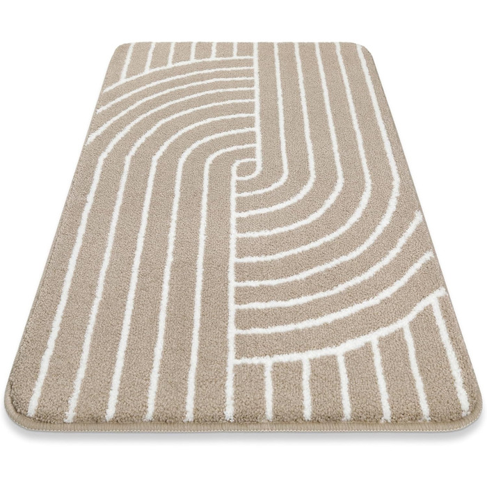 Килимок для ванної кімнати Wecon Home Hilda, бежевий, 55 x 65 см, антиковзаюча підкладка, сертифікат Oeko-Tex Standard 100, можна прати в пральній машині