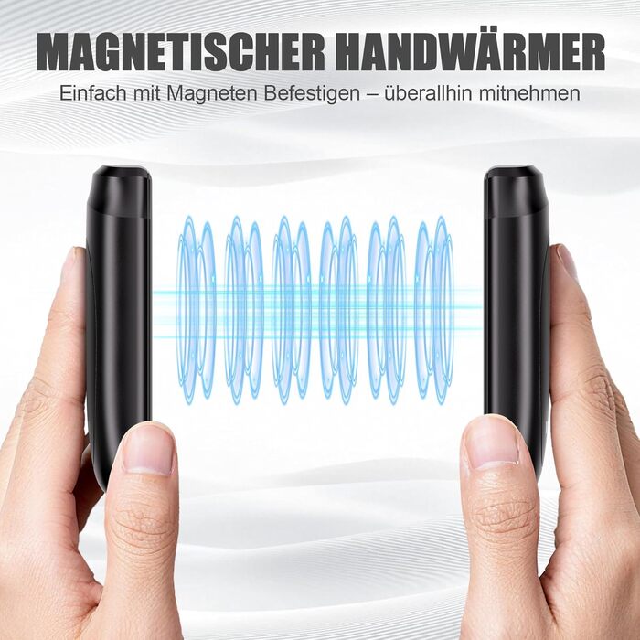 Електричний грілка для рук 2-в-1, 6000 mAh з магнітом, багаторазовий, 3 режими нагріву, USB-зарядка, компактний