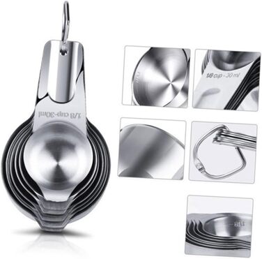 RORPOIR Measuring Spoons Baking Measuring Spoons Measuring Cup Set Stackable Space-Saving Storage Stainless Steel Kitchen Utensils Cooking Spoon Stainless Steel Adjustable Tool Kitchen Measuring Tool Set