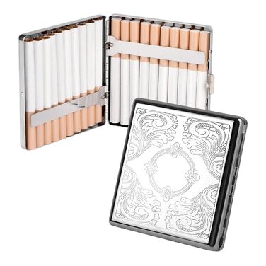 Алюмінієве тютюнопакувальник срібного кольору на 20 сигарет - 2 шт.