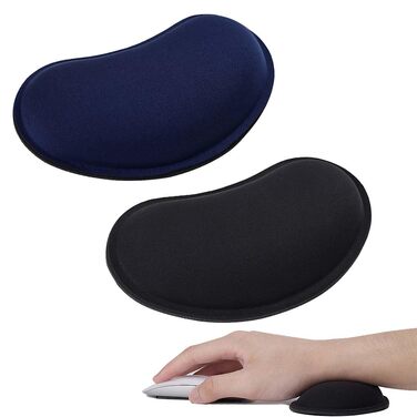 Підставка для зап'ястя під мишу з Memory Foam, 2 шт. - Ergonomische Handgelenkstütze (Чорний + Темно-синій)