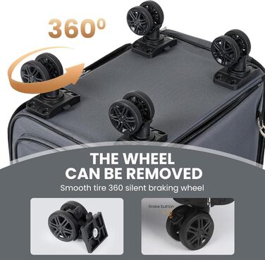 Сумка-переноска для тварин на колесах, рюкзак для собак та котів, сумка для подорожей, сіра