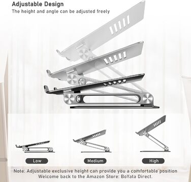 Adjustable Laptop Stand with Cooling Fan - Compatible with 11-15 inch Laptops (MacBook Pro/Air, Dell, Samsung, HP)