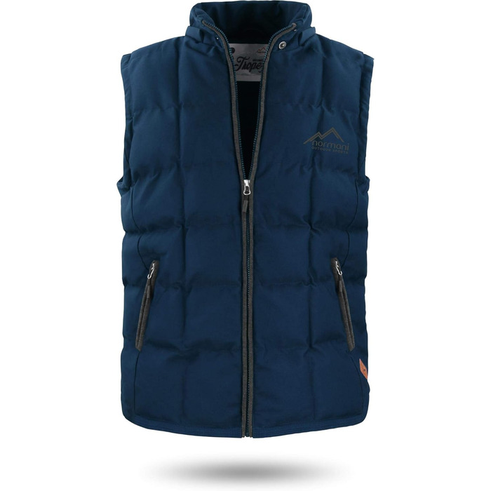 Жилет Normani Outdoor Sports з утепленням, водонепроникний, з капюшоном та шкіряним пачем (5XL, темно-синій)