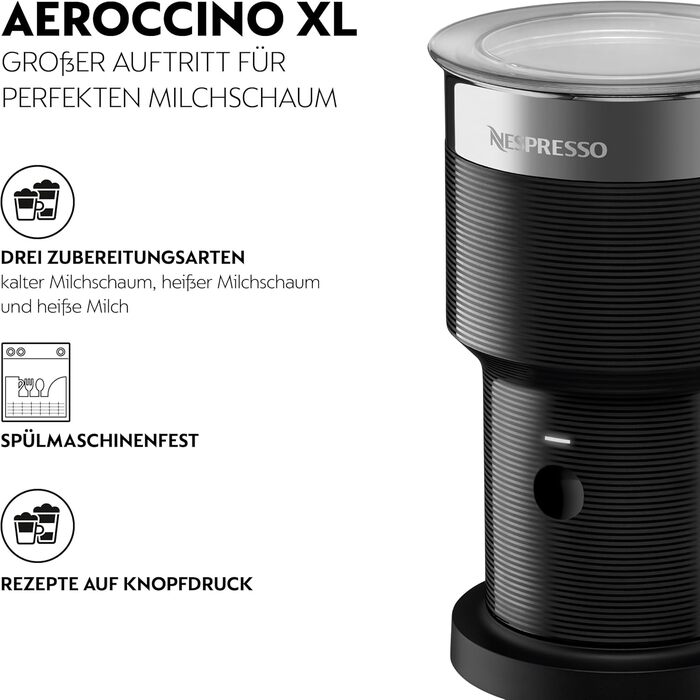 Nespresso Aeroccino 3: електричний спінювач молока, 120 мл пінки, 240 мл гарячого молока