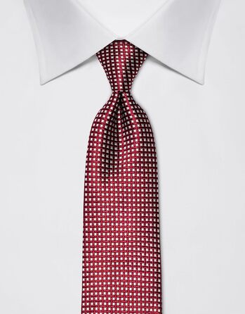 Краватка чоловіча Vincenzo Boretti шовкова в клітку бордового кольору 8 см для костюма та сорочки