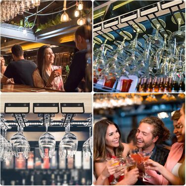 Настінні полиці для келихів MOCOBO (4 шт.), чорні, 30 см - органайзер для кухні