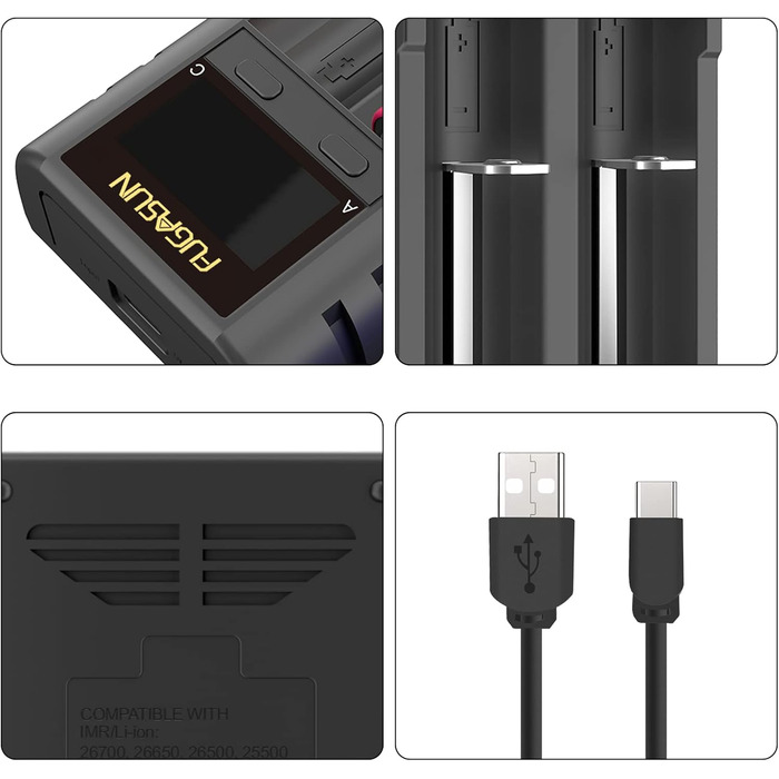 Зарядний пристрій LCD для акумуляторів 18650 21700 21750 (з PCB захистом) - Інтелектуальний зарядний пристрій