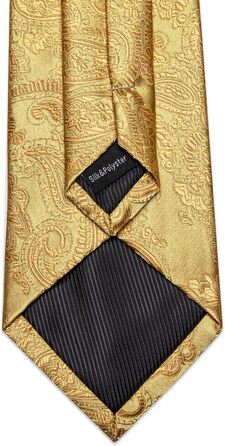 Набір краваток для чоловіків: краватка, кишеньковий хустинка, краваткова затискач, затискач для краватки, набір 5 шт. (золотий)