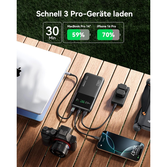 Power Bank INIU 27000mAh 140W з USB-C: заряд для телефону, ноутбука, MacBook, iPad, iPhone, Samsung