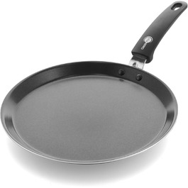 Млинцева пательня GreenPan Essentials 28 см, керамічне антипригарне покриття, без PFAS, для індукції, духовки до 160°C, можна мити в посудомийній машині, чорна