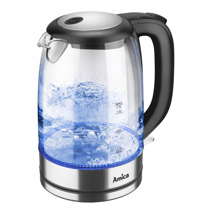 Електричний чайник Amica KD 2050G, 2200 Вт, 1,7 л, сріблястий/сірий