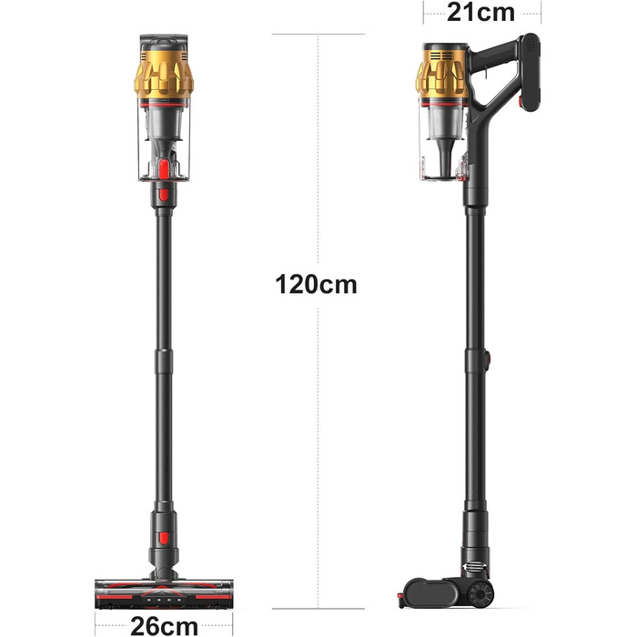 Бездротовий акумуляторний пилосос Lubluelu 550W/50KPa з дисплеєм та антизаплутувальною насадкою, до 50 хвилин роботи, для твердих поверхонь, килимів та шерсті тварин