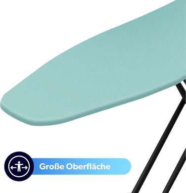 KADAX Ironing Board, 120x38 cm Folding Ironing Table, Height-Adjustable Steam Ironing Table, Steam Ironing Board with Non-Slip Feet, Table with 8mm Foam Padding (Mint)
