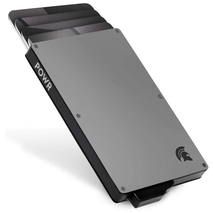 Чоловічий металевий картхолдер POWR Wallet з відділенням для монет. Мінімалістичний картхолдер для чоловіків з титану