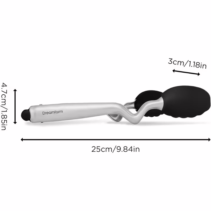 Dreamfarm CLONGS Kitchen Tongs - Stainless Steel and Silicone | 23 cm | Tongs for the Kitchen with Closure | For Resting and Placing on Surfaces or in the Pan | Dishwasher Safe | Heat Resistant up to 260°C