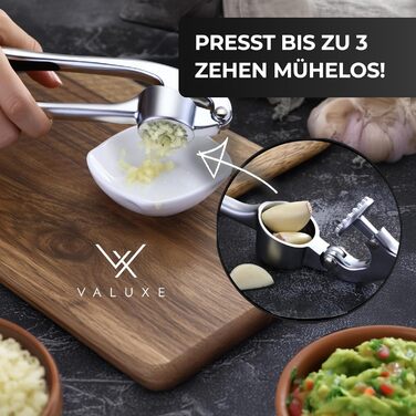 Преса для часнику VALUXE® - професійна, міцна, для посудомийної машини, велика та масивна