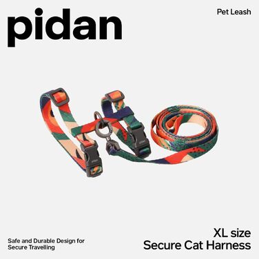 Шлейка для кота Pidan, XL, антивипадкова, регульована, для великих та маленьких котів, легка, м'яка, багато кольорів, розмір XL, обхват шиї 24-39 см, обхват грудей 55-55 см