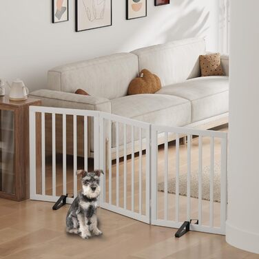 Сітка для собак з бамбука, перегородка для кімнати, 3 панелі (біла)