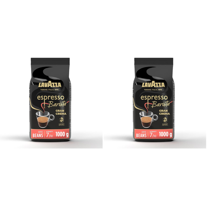 Кава в зернах Lavazza Espresso Barista Gran Crema, інтенсивність 9/10, середній обсмал, 1 кг (набір 2 упаковки)
