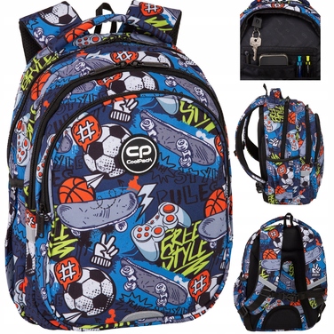 Багатовідсіковий шкільний рюкзак CoolPack, чорний, багатоколірний, 19 л