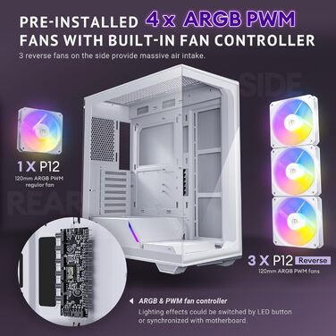 Корпус ПК GEH Antec C8 Wood Full Tower чорний (C3 ARGB White)