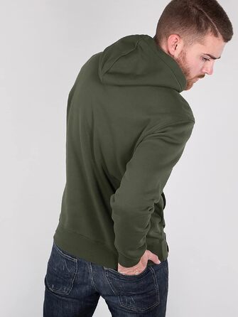 Чоловічий базовий худі Alpha Industries з капюшоном, темно-зелений, розмір S