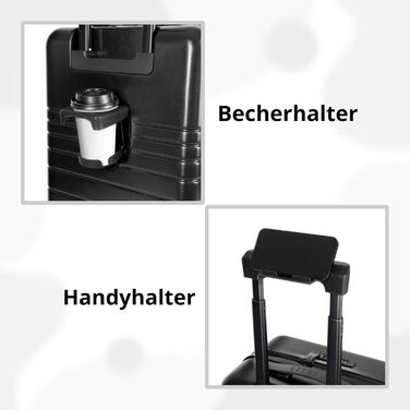 Валіза ETERNITIVE з ABS пластику, Rollkoffer, Reisetrolley, легка з подвійними колесами 360°, валізна коробка з TSA-замком, ручна поклажа (S), чорна