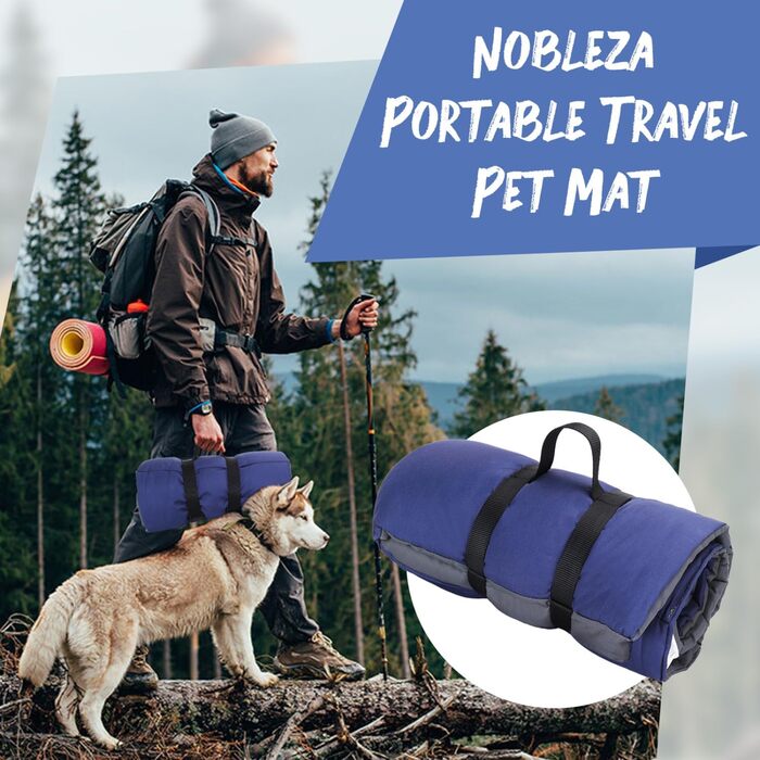 Nobleza Waterproof Dog Mat for Outdoor Use, Washable Large Dog Blanket for Travel, Foldable Travel Blanket for Dogs, Portable Dog Bed, 110x68 cm