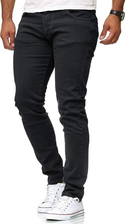 Джинси чоловічі Slim Fit еластичні чорні, 5 кишень, базові для повсякденного носіння та офісу (28W / 30L)