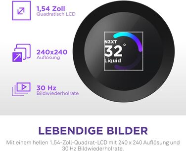 NZXT Kraken Z240 - Рідинна система охолодження CPU з LCD-дисплеєм, чорний