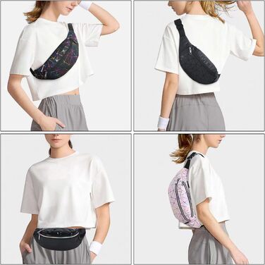 Жіноча поясна сумка-бананка: водонепроникна, з PU шкіри, для спорту, бігу, подорожей (чорна)