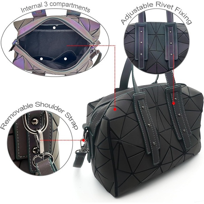 Геометричний гаманець жіночий світловідбиваючий, сумка через плече голографічна Geometrisches Portemonnaie (Cb-02)