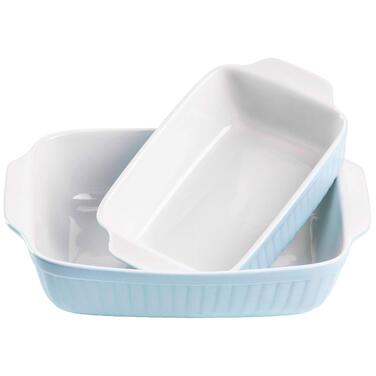 Набір форм для запікання MÄSER Kitchen Time, 2 шт., кераміка, 33 x 24 x 8 см / 25,5 x 16 x 7 см, блакитний