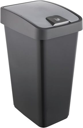 Контейнер для сміття Keeeper Premium з кришкою-фліп, Soft Touch, магнітний, сірий графіт (45 л)