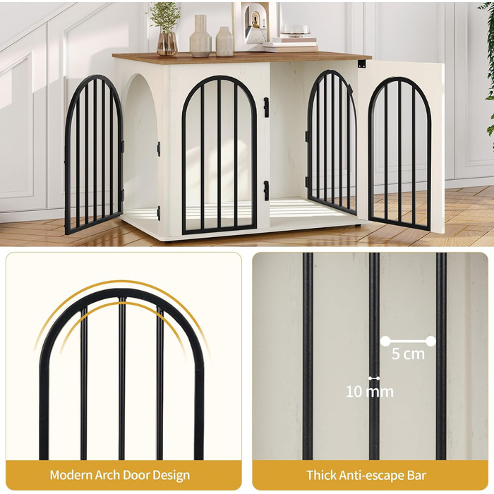 Сучасна собача будка-меблі Hzuaneri DFC85101B, 80 см, 3 двері, коричнева