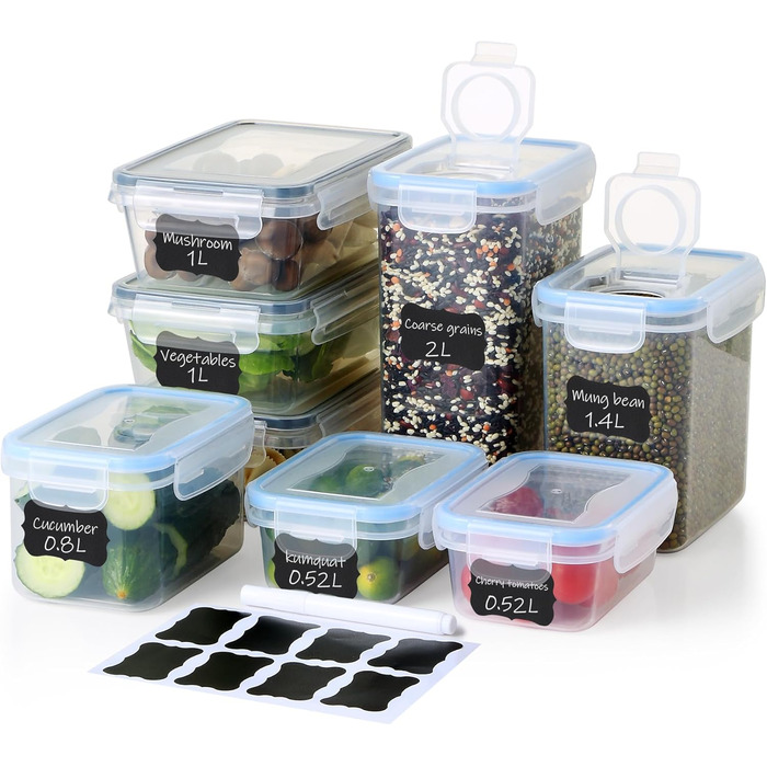 Набір контейнерів для їжі 10 шт. по 1 л, BPA-free, герметичні, для заморожування та зберігання продуктів