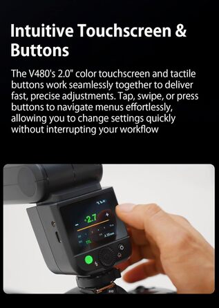 Спалах GODOX Blitz V480C з сенсорним екраном, GN50, TTL, HSS 1/8000s, сумісний з Canon R6 Mark II R10 R7 R100 EOS-R R5 Mark II R6 RP R8 M50 600D 90D 700D 750D