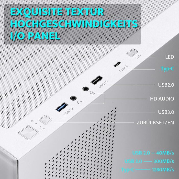 darkFlash DS900: Корпус для ПК ATX Mid-Tower з 4 PWM ARGB-вентиляторами, подвійна скляна панель, підтримка радіаторів водяного охолодження 360mm, USB Type-C, чорний