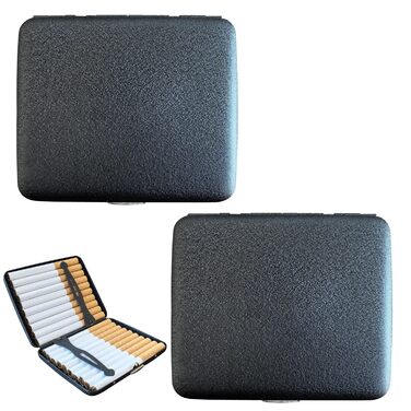 Металеве тютюнопакувальник для 20 цигарок, чорний матовий (2 шт.)