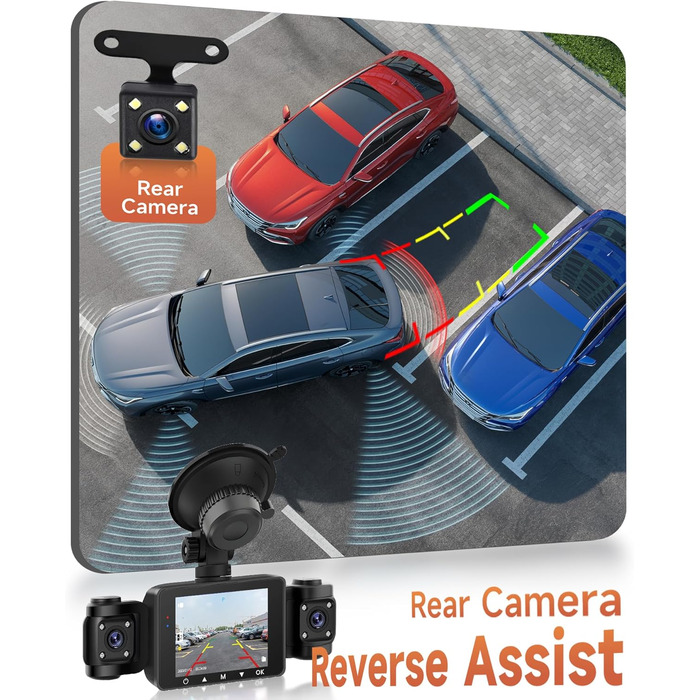 Автомобільна відеореєстратор (Dashcam) 4 Канали 360° з 4 камерами FHD 1080P (передня, задня, ліва, права), 2.4