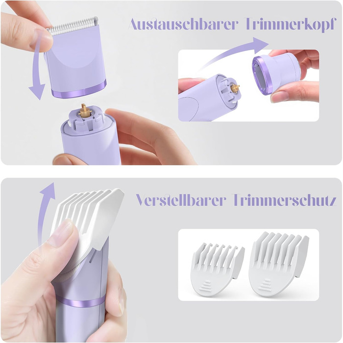 Електричний жіночий епілятор для тіла та обличчя, для інтимної зони, USB, фіолетовий