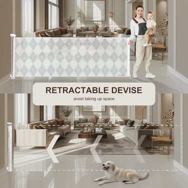 Захисне ворота для дитячих воріт, захист від падіння сходами, для дітей, котів та собак, 86 x 330 см