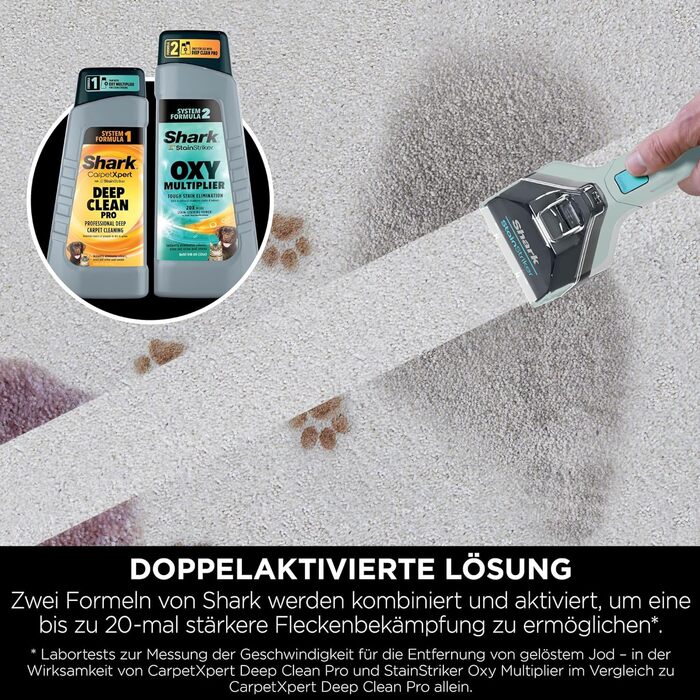 Shark Бездротовий видальник плям, портативний пилосос для прання та видалення запахів, HX100EUCP (2 засоби для чищення StainStriker)