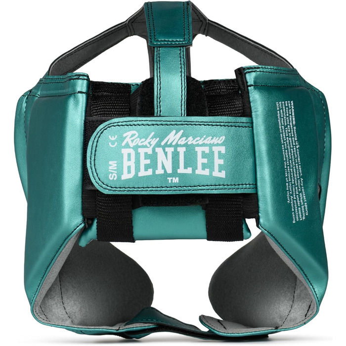 BENLEE Faux Leather Headguard Mike (L-XL, Metallic Green/Black) - Protective Headgear for Boxing & MMA