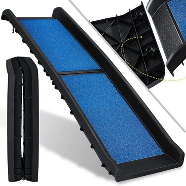 Східці для собак KESSER® - рампи для автомобіля, до 90 кг, 156x40 см, блакитні