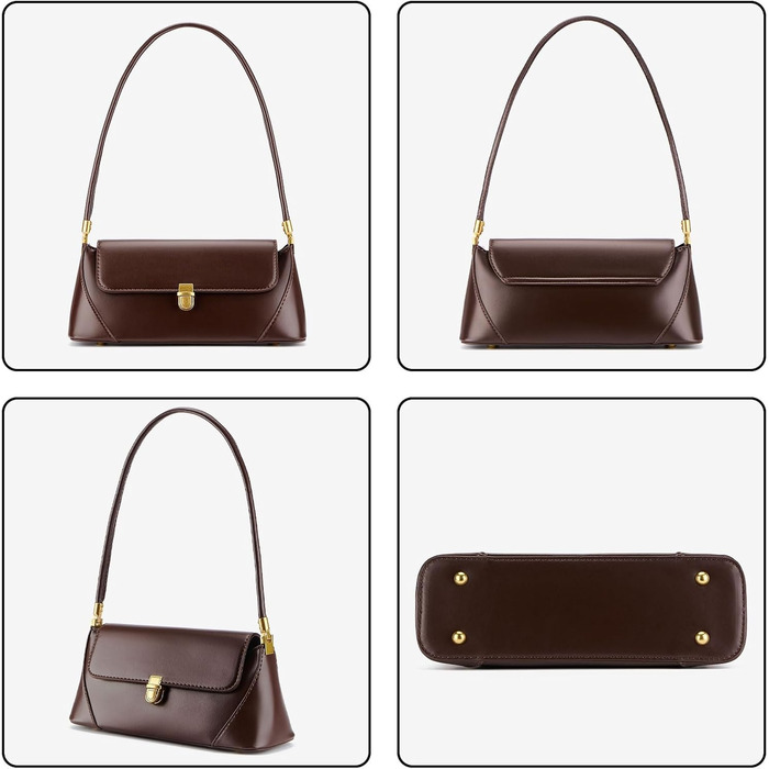 Жіноча сумка-клатч вінтажний стиль, коричнева екошкіра з пряжкою – ретро сумочка через плече