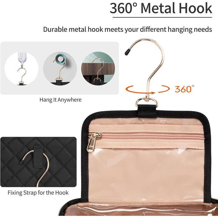 Культурний мішечок для жінок та чоловіків, сумка для туалетних аксесуарів для подорожей, органайзер для косметики та туалетних речей (ромб, чорний)