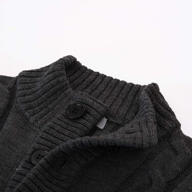 Чоловічий кардиган PJ PAUL JONES з в'язаним візерунком, на кнопках, з ребристою стійкою комірцем для осені/зими (XL, чорно-сірий)