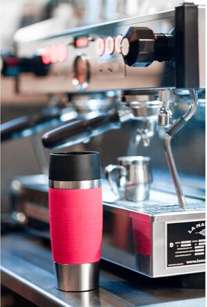 Термокружка Emsa Travel Mug Classic, 360 мл, жовта, з рукавом, 4 години гаряче, 8 годин холодне, 100% герметична